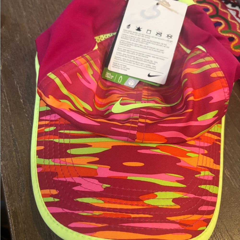 Nike Vibrant Pink and Green Cap